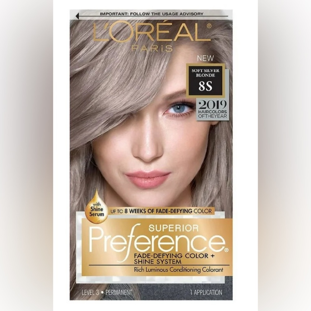 L'Oreal Paris Soft Silver Blonde 8S Permanent Hair Dye